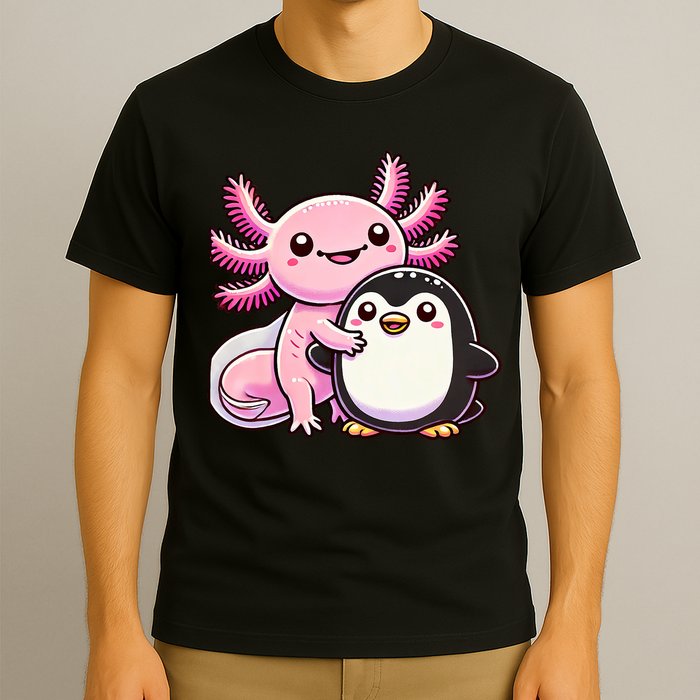 Cute Axolotl Hugging Penguin T-Shirt