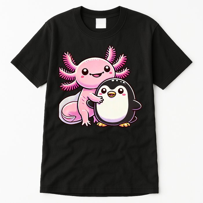Cute Axolotl Hugging Penguin Tall T-Shirt