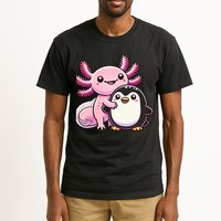 Cute Axolotl Hugging Penguin Tall T-Shirt