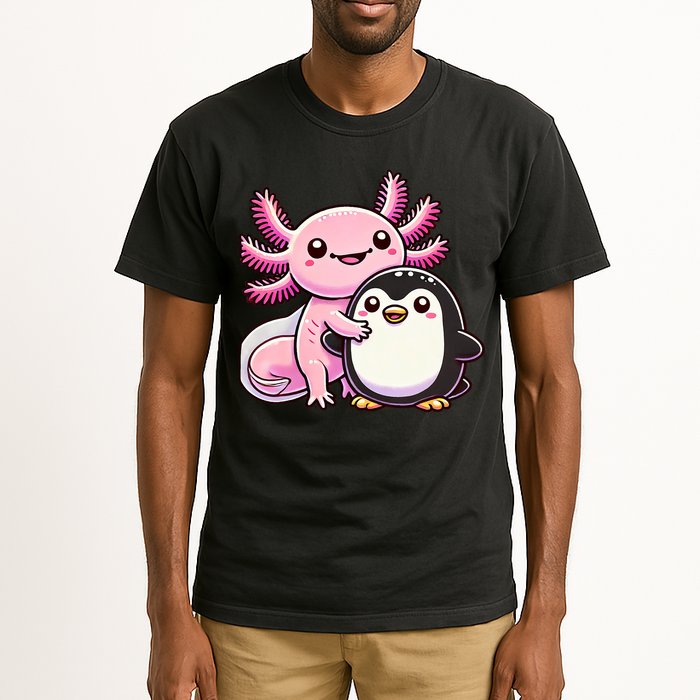 Cute Axolotl Hugging Penguin Tall T-Shirt