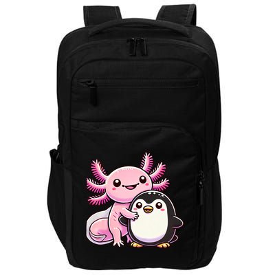Cute Axolotl Hugging Penguin Impact Tech Backpack