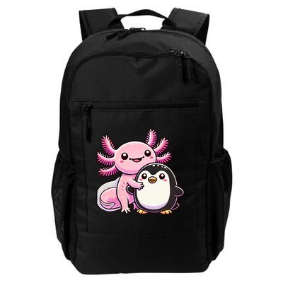 Cute Axolotl Hugging Penguin Backpack