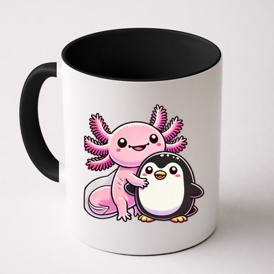 Cute Axolotl Hugging Penguin Mug