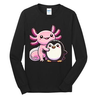 Cute Axolotl Hugging Penguin Tall Long Sleeve T-Shirt
