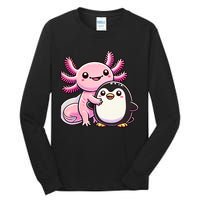 Cute Axolotl Hugging Penguin Tall Long Sleeve T-Shirt