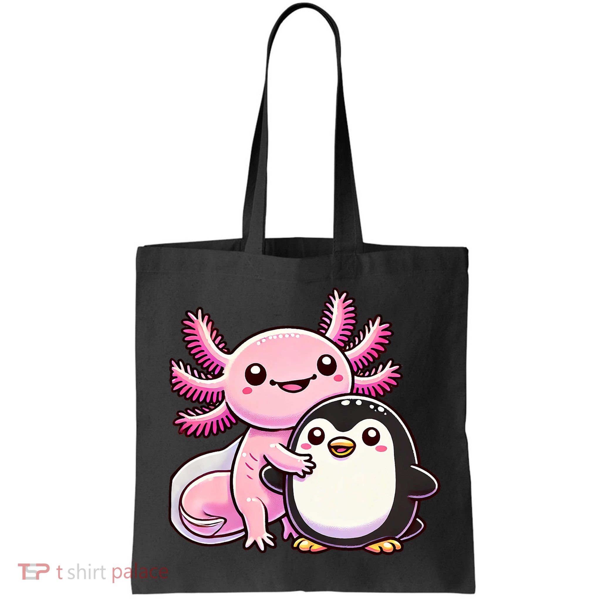 Cute Axolotl Hugging Penguin Bag