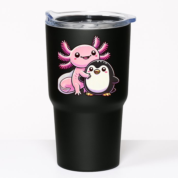 Cute Axolotl Hugging Penguin Tumbler