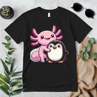 Cute Axolotl Hugging Penguin Premium T-Shirt