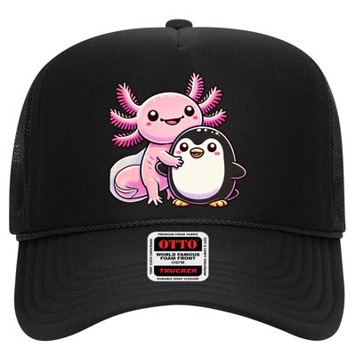 Cute Axolotl Hugging Penguin Trucker Hat