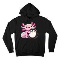 Cute Axolotl Hugging Penguin Tall Hoodie