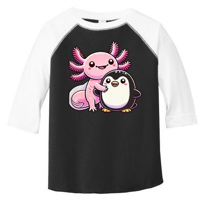 Cute Axolotl Hugging Penguin Toddler Fine Jersey T-Shirt