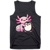 Cute Axolotl Hugging Penguin Tank Top