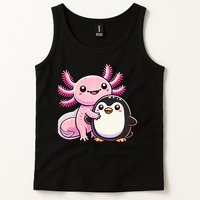 Cute Axolotl Hugging Penguin Tank Top