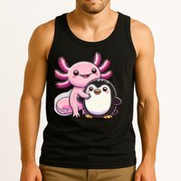 Cute Axolotl Hugging Penguin Tank Top