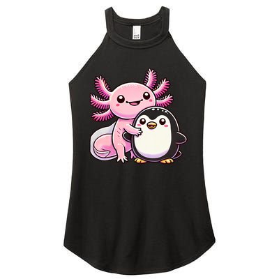Cute Axolotl Hugging Penguin Women's Perfect Tri Rocker Tank