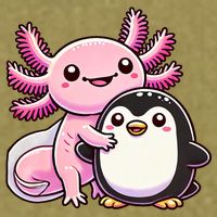 Cute Axolotl Hugging Penguin Garment-Dyed Women's Muscle Tee