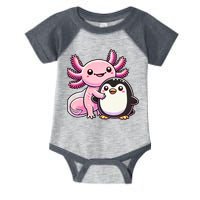 Cute Axolotl Hugging Penguin Infant Baby Jersey Bodysuit
