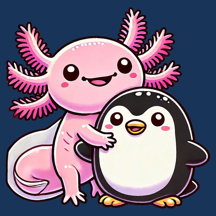 Cute Axolotl Hugging Penguin Infant Baby Jersey Bodysuit
