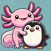 Cute Axolotl Hugging Penguin Sueded Cloud Jersey T-Shirt