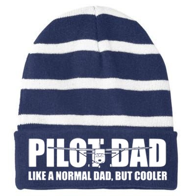 C172 Aviation Humor Funny Pilot Father Pilot Dad Striped Beanie with Solid Band