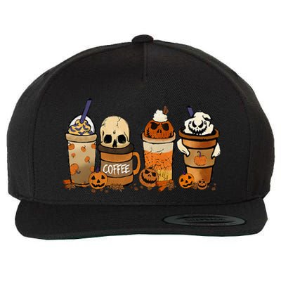 Coffee And Horror Movies Scary Halloween Coffee Lover Wool Snapback Cap