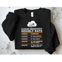 Cloud Architect hourly Rate USDProgrammer Hourly Rate Gift Sweatshirt