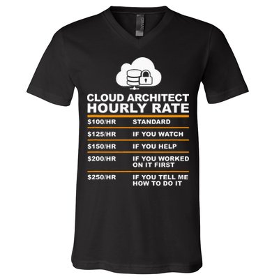 Cloud Architect hourly Rate USDProgrammer Hourly Rate Gift V-Neck T-Shirt
