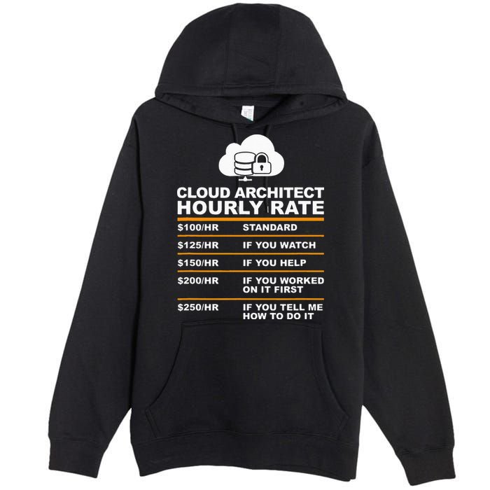 Cloud Architect hourly Rate USDProgrammer Hourly Rate Gift Premium Pullover Hoodie