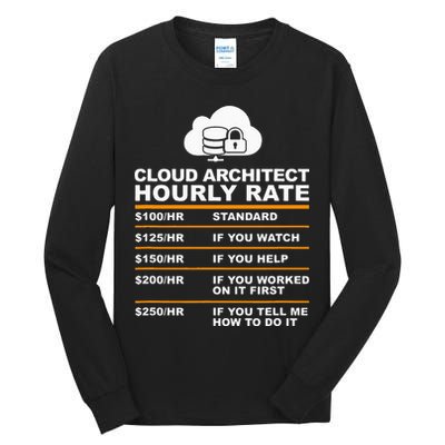 Cloud Architect hourly Rate USDProgrammer Hourly Rate Gift Tall Long Sleeve T-Shirt