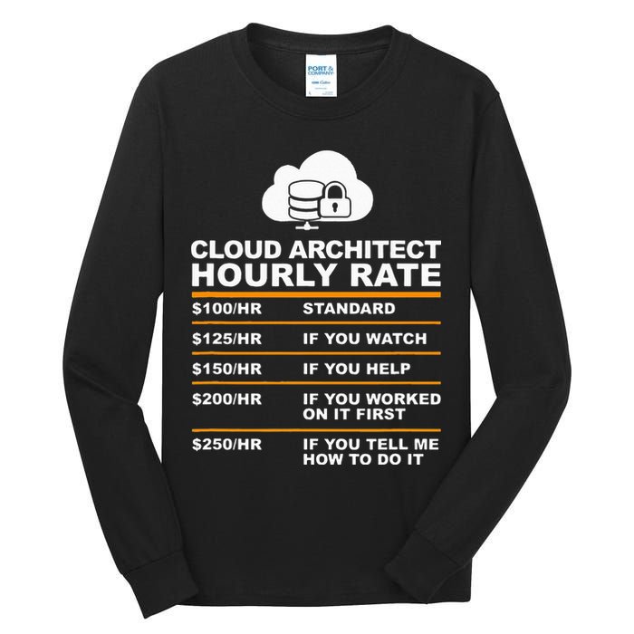 Cloud Architect hourly Rate USDProgrammer Hourly Rate Gift Tall Long Sleeve T-Shirt