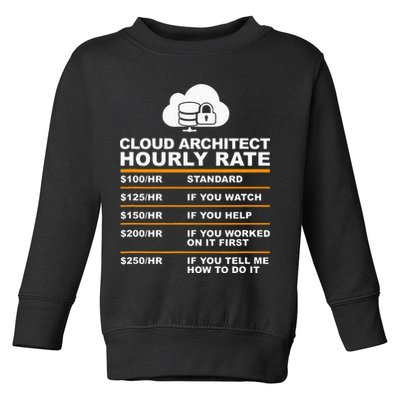 Cloud Architect hourly Rate USDProgrammer Hourly Rate Gift Toddler Sweatshirt