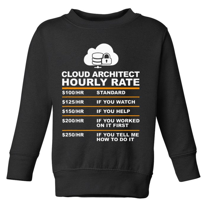 Cloud Architect hourly Rate USDProgrammer Hourly Rate Gift Toddler Sweatshirt