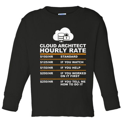 Cloud Architect hourly Rate USDProgrammer Hourly Rate Gift Toddler Long Sleeve Shirt