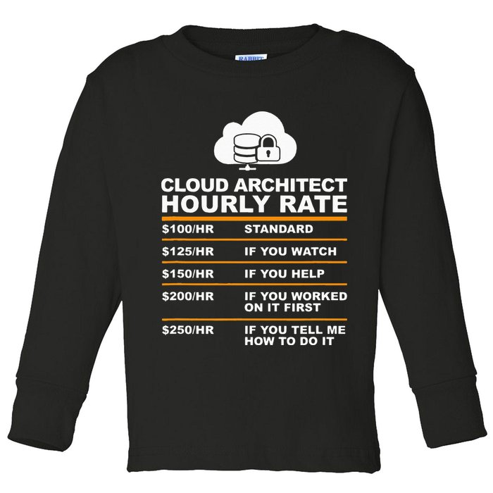 Cloud Architect hourly Rate USDProgrammer Hourly Rate Gift Toddler Long Sleeve Shirt