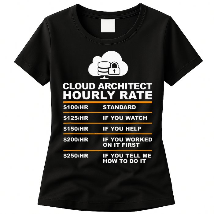 Cloud Architect hourly Rate USDProgrammer Hourly Rate Gift Womens T-Shirt