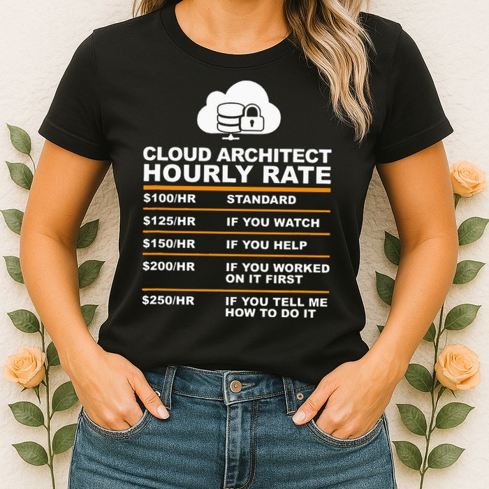 Cloud Architect hourly Rate USDProgrammer Hourly Rate Gift Womens T-Shirt