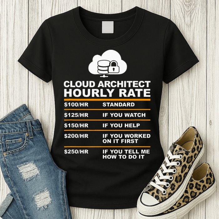 Cloud Architect hourly Rate USDProgrammer Hourly Rate Gift Womens T-Shirt
