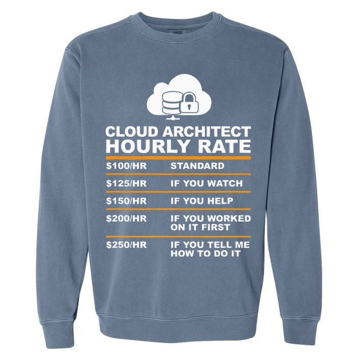 Cloud Architect hourly Rate USDProgrammer Hourly Rate Gift Garment-Dyed Sweatshirt