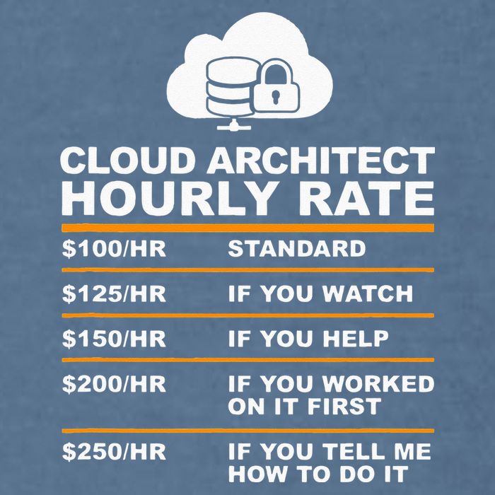 Cloud Architect hourly Rate USDProgrammer Hourly Rate Gift Garment-Dyed Sweatshirt