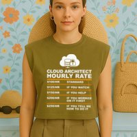 Cloud Architect hourly Rate USDProgrammer Hourly Rate Gift Garment-Dyed Women's Muscle Tee