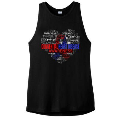 CHD Awareness Heart Disease Fighting Hope Support Warrior Ladies PosiCharge Tri-Blend Wicking Tank