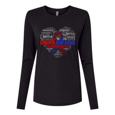 CHD Awareness Heart Disease Fighting Hope Support Warrior Womens Cotton Relaxed Long Sleeve T-Shirt