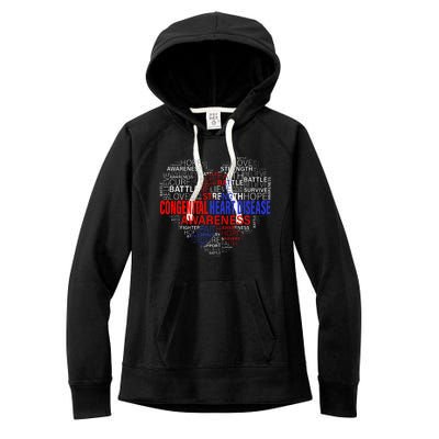 CHD Awareness Heart Disease Fighting Hope Support Warrior Women's Fleece Hoodie