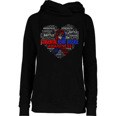 CHD Awareness Heart Disease Fighting Hope Support Warrior Womens Funnel Neck Pullover Hood