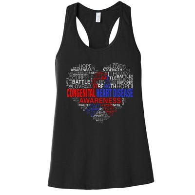 CHD Awareness Heart Disease Fighting Hope Support Warrior Women's Racerback Tank