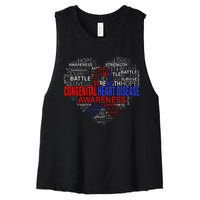 CHD Awareness Heart Disease Fighting Hope Support Warrior Women's Racerback Cropped Tank