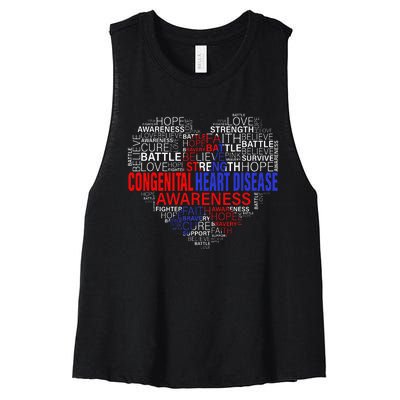 CHD Awareness Heart Disease Fighting Hope Support Warrior Women's Racerback Cropped Tank