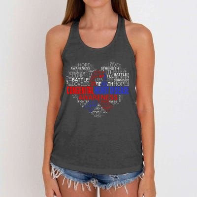 CHD Awareness Heart Disease Fighting Hope Support Warrior Women's Knotted Racerback Tank