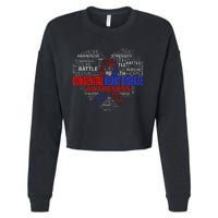 CHD Awareness Heart Disease Fighting Hope Support Warrior Cropped Pullover Crew