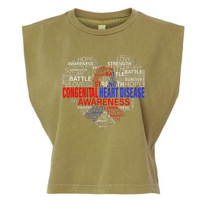 CHD Awareness Heart Disease Fighting Hope Support Warrior Garment-Dyed Women's Muscle Tee